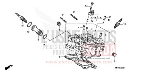 REAR CYLINDER HEAD VT1300CXA de 2010